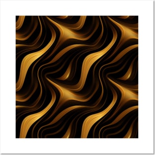 Golden Harmony: Abstract Stripes in Luxe Gold Posters and Art